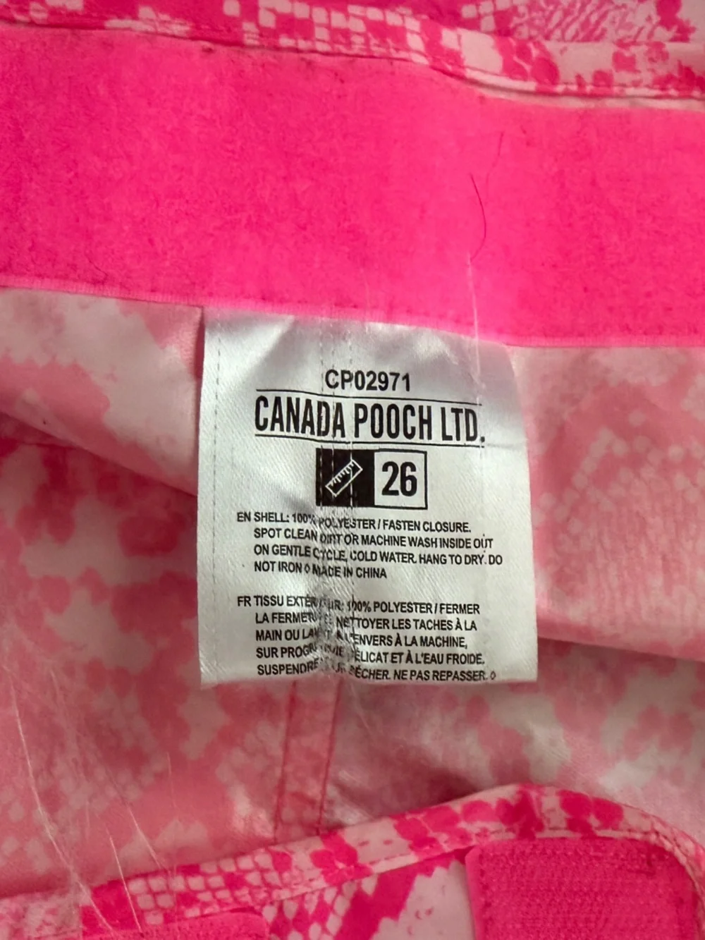 Pink Snake-Print Dog Raincoat with Hood